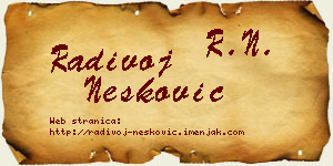 Radivoj Nešković vizit kartica